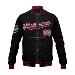 Custom <b>Varsity</b> <b>Jacket</b> MCACVJ-41 Warm Wool with Stand Collar Embroidered Logo Front Breathable Windproof for Summer Sports Teams - Product Image 2
