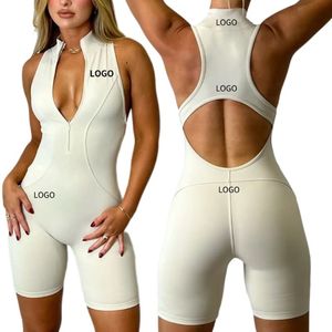 Conjunto de Fitness de gimnasio personalizado completo, ropa de Yoga, ropa deportiva con cremallera frontal, mono y peleles de talla grande para mujer, conjuntos de ropa deportiva personalizados - Product Image 5