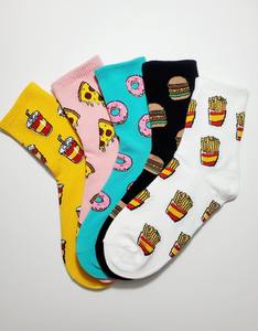 Personalizado divertido Donut Macaron tejido de algodón de bambú Crew calcetines lindo Funky mujeres puño/cuerpo al por mayor cajas de embalaje personalizadas - Product Image 2