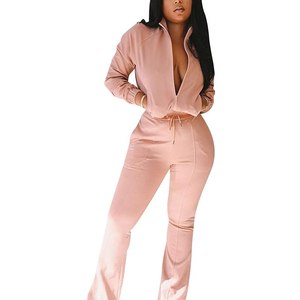 OEM personnalisé femmes survêtement en coton mélangé coupe ajustée vente en gros vêtements de sport survêtement tenue pour la course exercice et le fitness - Product Image 3