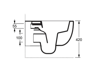 WC mural sans bride Murano série 55, céramique de haute qualité, confortable, pour projets de salles de bain résidentielles et hôtelières - Product Image 4