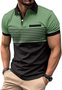 Chemises polo pour hommes 100% polyester, couleur personnalisée, tricot imprimé, respirant, manches courtes, t-shirt polo pour hommes - Product Image 6