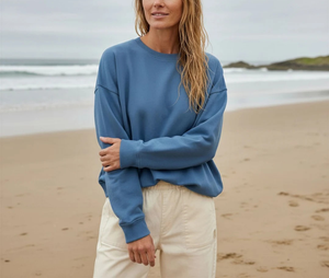 Sweat-shirt pour femme en gros, surdimensionné, manches longues, personnalisé, de haute qualité, 100% coton, molleton lourd, 420 GSM, épaules tombantes - Product Image 6