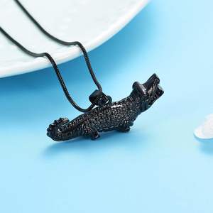 สร้อยคอใส่เถ้ากระดูกจระเข้สีดำทันสมัยทำจากสเตนเลสขี้เถ้าออกแบบได้ตามต้องการที่ระลึกอายุยืน - Product Image 3