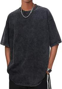 T-shirt uni en coton délavé à l'acide avec logo personnalisé pour hommes, vêtements de rue de sport coupe ajustée avec option de taille personnalisée, livraison DDP - Product Image 2