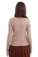 Suéter de Punto de Manga Larga para Mujer, Cuello Alto, Estilo Informal para Oficina, Suéter de Punto Cómodo, Venta al por Mayor
