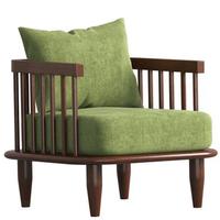 Canapé en bois massif de luxe artistique et moderne, écologique, capitonné, confortable, revêtement vert, courbes organiques, mobilier minimaliste pour la maison