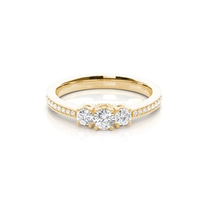 Calidad y belleza inigualables, 0,30 quilates de peso, Trilogía de oro, Diamante de corte redondo, Diamante cultivado en laboratorio, lo mejor para novias, joyería de boda - Product Image 1
