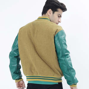 Derniers modèles de vêtements d'hiver pour hommes Veste universitaire à manches en cuir Vêtements d'extérieur surdimensionnés Vente en gros de vestes universitaires pour hommes - Product Image 2