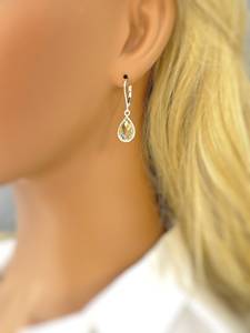 Boucles d'oreilles pendantes délicates en améthyste verte, faites à la main, en argent sterling 925, bijoux en pierre précieuse prasiolite - Product Image 3