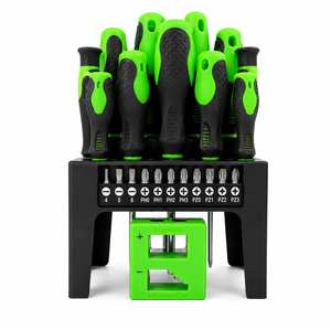 23-Piece <b>Screwdriver</b> Set Storage Stand Magnetizer Phillips Slotted <b>Screwdrivers</b> Interchangeable PH/PZ Bits Textured Anti-Slip - Product Image 1