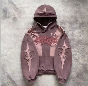 Sweat à capuche solide respirant gaufré sublimé avec technique brodée 100% coton pour l'hiver pour hommes design personnalisé vintage - Product Image 4