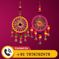 Artisanat traditionnel indien Rajasthani fait à la main Gota capteur de rêves décoratif en laiton cloche cordes murales et tentures de porte