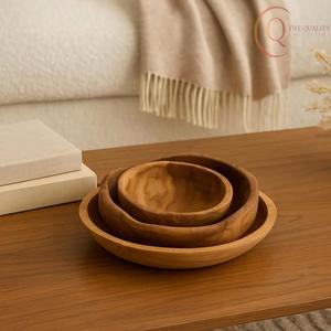 ชามไม้สำหรับเสิร์ฟอาหาร ผลไม้ สลัด อินทผลัม และของหวาน สำหรับใช้ในบ้าน โรงแรม ร้านอาหาร มีให้เลือกแบบสั่งทำตามรูปทรงและดีไซน์ - Product Image 1