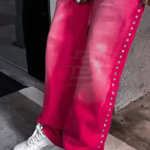 OEM Service Vente en gros Design personnalisé Rhinestone Trousers Nouvelle arrivée Private Label Rhinestone Trousers For Adult Mens Pants - Product Image 2