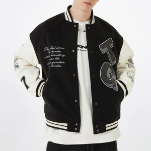 Mayorista Chaqueta Varsity Hombre Cuello Alto Estilo Callejero Cremallera Diseño Precios al por mayor - Product Image 5