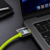 Kabel Pengisian Cepat 4-in-1 XXD 240W dengan Layar Digital LED, Gaya Mecha dari Paduan Seng, Kabel Data PD3.1 untuk MacBook iPhone 15 16