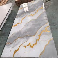Panneaux muraux en PVC marbré UV, panneaux en PVC marbré modernes, imperméables et ignifuges, panneaux muraux UV pour la décoration murale