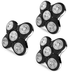 Paquete de 3 cabezales de repuesto para afeitadora eléctrica, para mini afeitadora eléctrica rotativa, triple cuchilla, lavable, para rostro, cuerpo y barba - Product Image 1