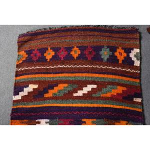 Tapis en laine Patchwork Orange brun traditionnel 3x7ft fait à la main tapis Rectangle turc Latex pour couloir chambre chambre tapis de chevet - Product Image 5