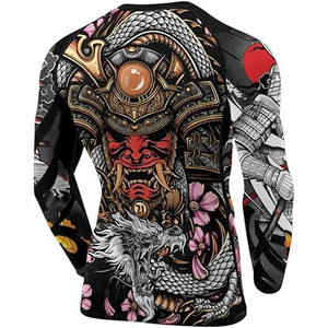 Sublimation Print MMA <b>BJJ</b> <b>Rash</b> <b>Guard</b> Long Sleeve Men's High Quality Spandex/Nylon Compression Wear Wholesale - Product Image 3