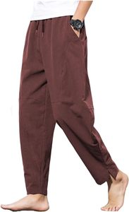 2025 Vintage grande taille hommes pantalons haute qualité léger tricoté toile séchage rapide taille moyenne Style lavé - Product Image 2