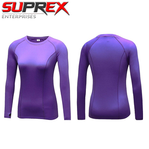 Camiseta Deportiva de Manga Larga para Mujer, Sin Costuras, Compresión, Cierre de Botones, Material de Poliéster/Nailon, Secado Rápido, para Gimnasio y Entrenamiento - Product Image 3
