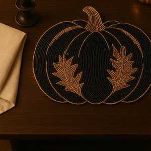 <b>Beaded</b> <b>Placemat</b> Handmade Luxury Dining Holiday Decor Unique Piece Housewarming MS Handicraft Durable Non-Slip Customized Design - Product Image 2