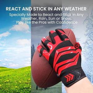 Adult American Football Gloves Super <b>Sticky</b> Receiver Grip Unisex Anti Slip Performance Training Games Breathable Full Finger - Product Image 3