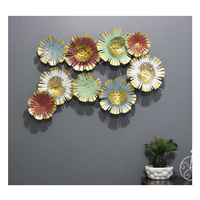Arte Mural de Hojas de Hierro Doradas de Falah International, Diseño Floral, Hecho a Mano, Directo de Fábrica, OEM, Venta al Por Mayor, Arte Mural Moderno
