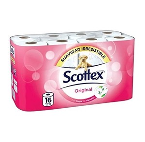 Papier toilette Scottex - Pâte de bois vierge gaufrée, douceur irrésistible, 63 rouleaux (12 rouleaux/paquet) - Product Image 1