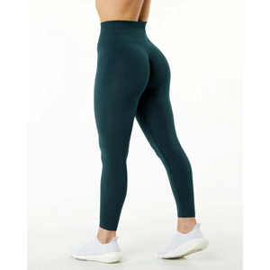 Leggings respirants taille haute pour femmes couleur unie entraînement Yoga Fitness collants Style décontracté pantalons de sport en gros - Product Image 2