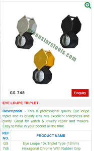 แว่นขยายแบบพกพาทำจากโลหะและทองเหลืองอุปกรณ์ทำเครื่องประดับ748 - Product Image 2