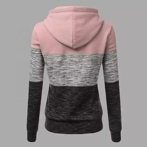 Vente en gros Sweat à capuche côtelé ample en coton vierge pour femmes Pull à capuche décontracté à épaules tombantes pour femmes - Product Image 3