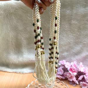 สินค้ามาใหม่ทำด้วยมือสีขาว Moti Mala สำหรับงานแต่งงานและสร้อยคอของ Barat sawagat MINI Mala ชุดมินิ Mala 12 - Product Image 2