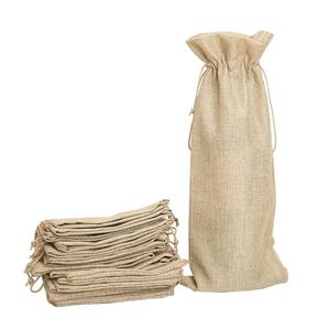 Vente en gros de sac de transport de vin en toile de jute écologique personnalisé sac de bouteille unique réutilisable en tissu de jute rouge Commande minimum 50 pièces - Product Image 5