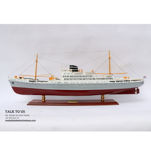 Oranjee Nassau barco de madera hecho a mano modelo pintado inspirado Holland American Cruise Liners para decoración del hogar caja de regalo incluida - Product Image 1