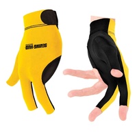 Proveedor de Pakistán, Guantes de Billar de Alta Calidad con 3 Dedos, Transpirables, de Tela Negra, Marca Hub, Personalizables