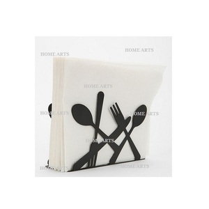 Juego de 2 soportes de papel tisú de hierro y madera con soporte para palillos de dientes Soporte para pañuelos de la mejor calidad de Home Arts - Product Image 3