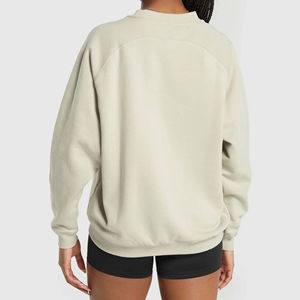 Haute qualité personnalisé lourd polaire éponge broderie surdimensionné col rond pull sweat coton femmes sweats à capuche - Product Image 6