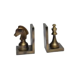 Luxury Gold Finish Pineapple Bookends <b>Set</b> Of 2 For Stylish Home Office And Bookshelf Decoration Accent Handcrafted From India - Product Image 3