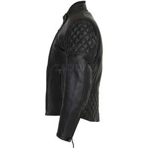 Veste en cuir de moto d'hiver pour hommes sur mesure en peau de vache respirante avec col montant! - Product Image 4