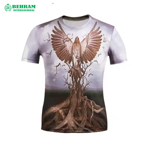 T-shirt personnalisé par sublimation pour homme – Qualité supérieure, prix abordable, coupe ample, polyester/coton, respirant, séchage rapide, 220g - Product Image 3