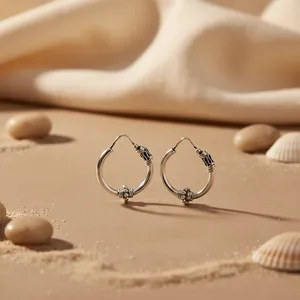 Pendientes de Aro de Plata 925 con Diseño Fino para Uso Diario de Mujeres - Product Image 3