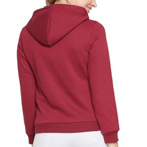 Sweat à capuche zippé avec ficelle logo personnalisé couleur unie sweats à capuche zippés à manches longues pour femmes sweats à capuche zippés confortables pour femmes - Product Image 3
