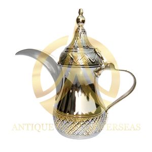 Hecho a mano al por mayor Metal Dallah Color dorado Latón Hecho Dallah Martillado Diseño Brillante Pulido Suministros de diseño ventajosos - Product Image 4