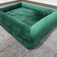 Lit pour chien rectangulaire, écologique, luxueux, imperméable, en peluche ultra-douce, amovible et lavable, en gros