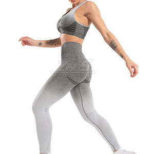 Ensemble de yoga pour femmes en coton 100 % respirant et confortable, motif uni, grande taille, léger, personnalisable, pour usage extérieur, marque privée - Product Image 1