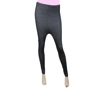Women's Side Print <b>Denim</b> Tight - Black - Product Image 2