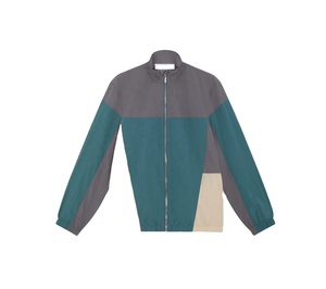 Chaqueta impermeable de nailon tejido de bloque de Color ligero de entrenamiento personalizado Chaqueta cortavientos de talla grande para correr deportes con cremallera para hombre - Product Image 1
